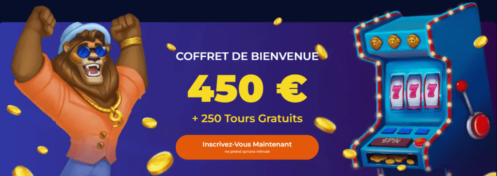 Nine Casino — Coffret de bienvenue 450€ + 250 Tours Gratuits